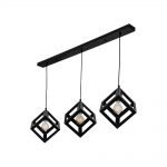 Κρεμαστό Πολύφωτο Ράγα με 3 Κύβους Ματ Μαύρο