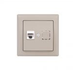 Πρίζα Data Μονή 1xRJ45 C6 Daria Μπεζ