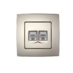 Πρίζα Τηλεφώνου και Data C5E CITY Μεταλλικό Σαμπανιζέ