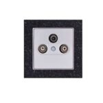 Πρίζα Μεταλλική TV + R + Sat. Τερματική Elitra Plus Corian® Black Quartz