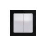 Διακόπτης Διπλός Αλλέ Ρετούρ 10A 250V~ Elitra Plus Γυαλί Μαύρο