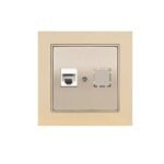 Πρίζα Data Μονή 1xRJ45 C6 Elitra Plus Μέταλλο Steel Satin