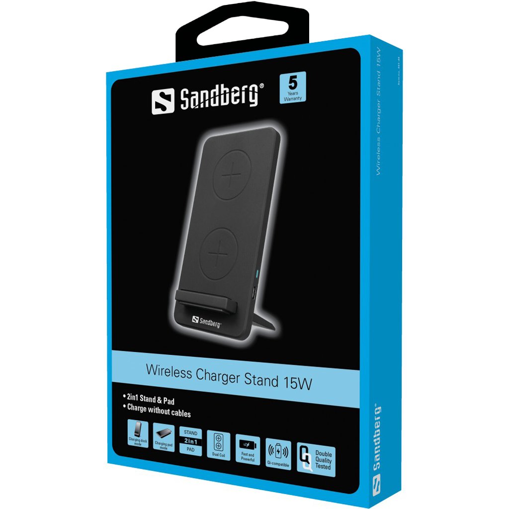 Sandberg Wireless Charger Stand 15W - Image 2