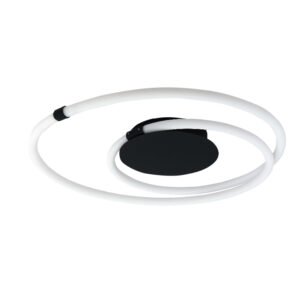 InLight Πλαφονιέρα οροφής LED 40W 3000K από μαύρο μέταλλο και σωλήνα PVC D:60cm (42010)