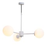 InLight Κρεμαστό φωτιστικό από λευκό μέταλλο και λευκή οπαλίνα 3XG9 D:70cm (5012-3)