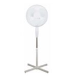 Ανεμιστήρας AIRFUN με ορθοστάτη F40 50W 45εκ. Λευκός με 3 Πτερύγια και Σταυρωτή Βάση Βάση