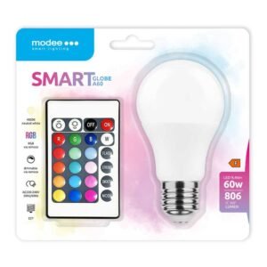 Modee A60 9,4W Λάμπα Smart Milky E27 4000K 806 lms RGB+W με Τηλεχειριστήριο