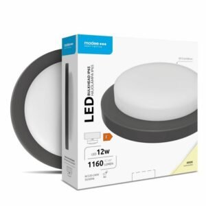 Modee LED Πλαφονιέρα Στρογγυλή 12W 4000K (D151x38mm) IP65 (1080 lumen) black ERP