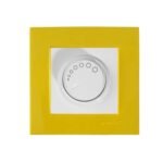 Dimmer 600W Απλό Περιστροφικό με Μονό Πλαίσιο Κίτρινο Rita