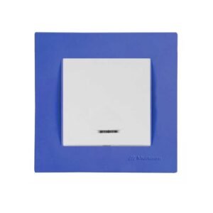 Μπουτόν με Φως 230V με Πλαίσιο Μονό Μπλέ Θαλάσσης Rita