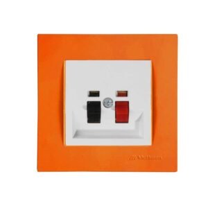 Πρίζα Μεγαφώνου Μονή Κουμπωτή με Πλαίσιο Μονό  Πορτοκαλί Rita