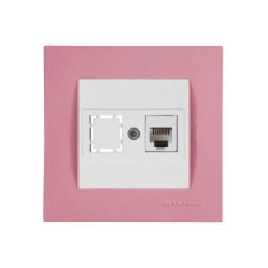 Πρίζα Τηλεφώνου Μονή 1xRJ12 με Πλαίσιο Μονό Ροζ Rita